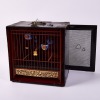 A Chinese 19th Century Qing Dynasty Aged Bamboo Square Bird Cage (With Original Wooden Box) - 2