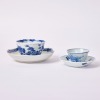 A Set of Two Chinese 18th Century Qing Dynasty Blue and White 'Floral' Cups and Saucers