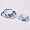 A Set of Two Chinese 18th Century Qing Dynasty Blue and White 'Floral' Cups and Saucers - 3
