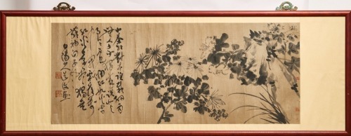A Chinese Ink Painting of Flowers (Chen Daofu Stamp)