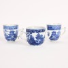 A Group of Three Chinese 18th Century Qing Dynasty Qianlong Blue and White 'Landscape' Small Cups