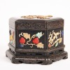 A Chinese 18th Century Early to Mid Qing Dynasty Zitan 'Eight Treasures, Hundred Antiques and Auspicious ' Hexagonal Lidded Box (Yanghetang Mark) - 2