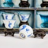 A Group of Eight Chinese 18th Century Qing Dynasty Kangxi Blue and White 'Figural' Cups - 3