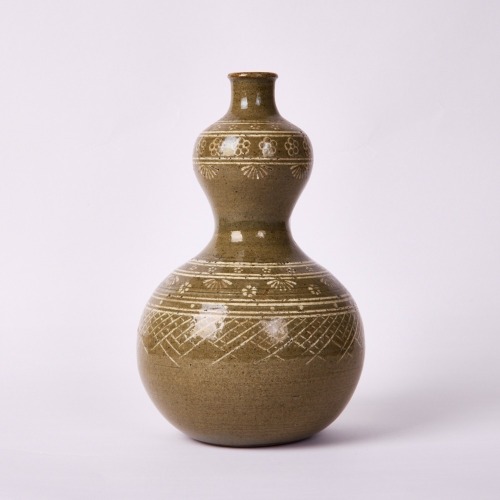 A Korean Early 20th Century Blue and White Double Gourd Vase