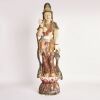 A Chinese 18th Century Early to Mid Qing Dynasty Polychrome and Giltwood Figure of Guanyin