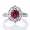 Platinum, 1.90ct Ruby / 1.06ct Diamond Cluster Ring