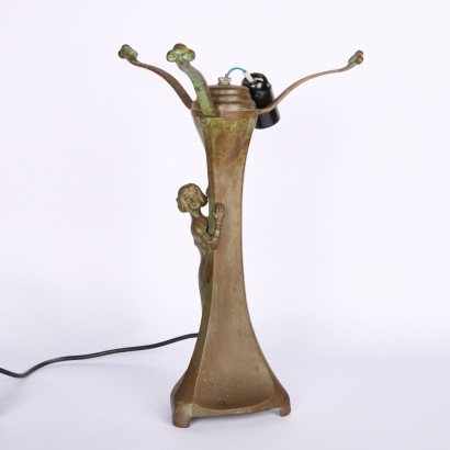 An Art Nouveau Bronze Lamp Attributed to Gustav Gurschner