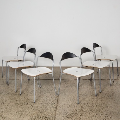 A Set of Six Fritz Hansen Solo Chairs Designed by Vico Magistretti