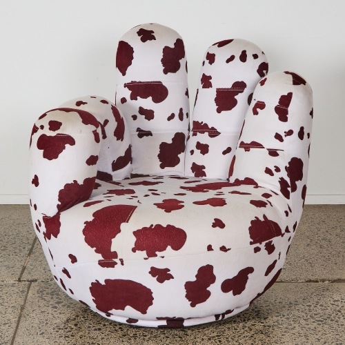 A Cowhide Print Hand Chair