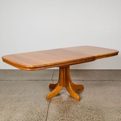 A Vintage Solid Rimu Extension Dining Table by Danske Mobler
