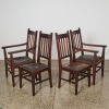 A Set of Four Arts and Crafts Style Dining Chairs, with Two Carvers