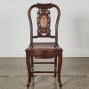 An Antique Chinese Carved Redwood and Marble Side Chair