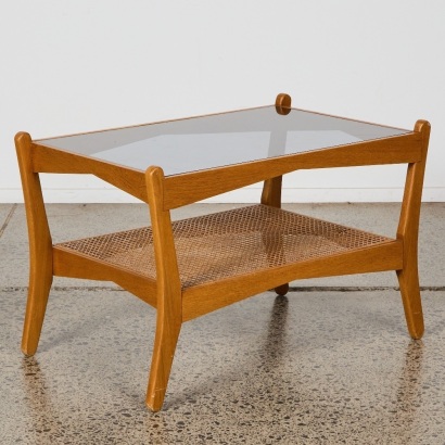 A Modernist Coffee Table with Rattan Detailing