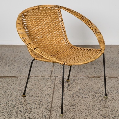 A Sixties Cane and Metal Chair