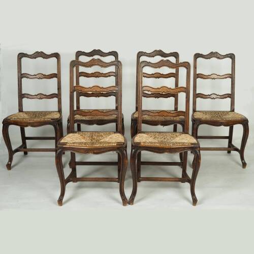 A Set of Six 19th Century French Provincial Dining Chairs