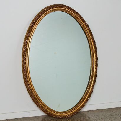 A Vintage Gilt Oval Mirror