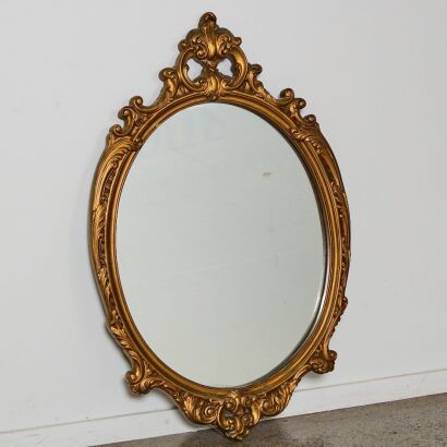 A Vintage Style Gilt Oval Mirror