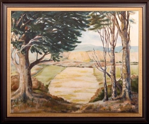 An Oil Painting of Maramarua Farmland by Kay Baxter
