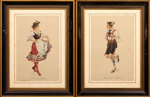 Two Lithographs of Austrian Peasants