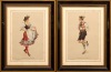 Two Lithographs of Austrian Peasants
