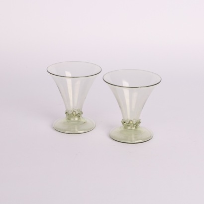 A Pair of Handblown Glass Vases from Prague