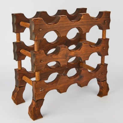 A Brutalist Wooden Wine Rack