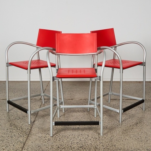 A Trio of Segis Breeze Bar Stools Designed by Carlo Bartoli