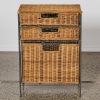A three drawer Wicker Basket and Metal Framed Storage Chest - 2