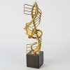Violin Key and Notes Gold Metal Sculpture