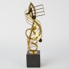 Violin Key and Notes Gold Metal Sculpture - 2