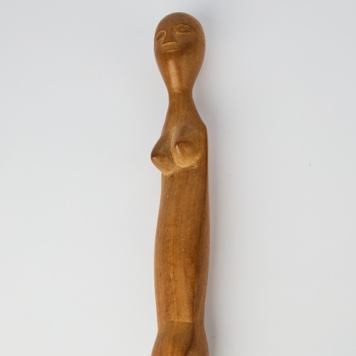 A Walking Stick with Snake and Female Torso