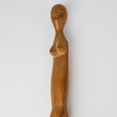 A Walking Stick with Snake and Female Torso