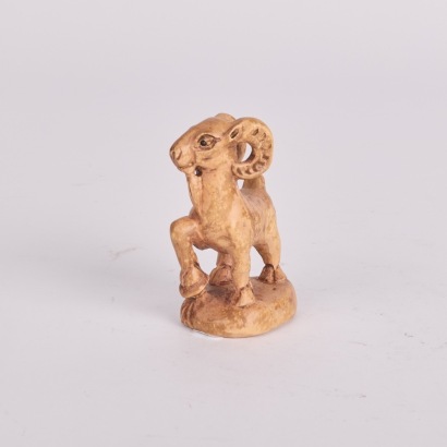 A Contemporary Signed Ram Netsuke