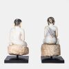 A Pair of Burmese 18th Century White Marble Carved Seated Buddha Statues Carved Buddha Statue - 2