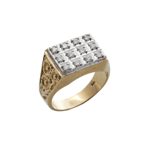 18ct Men's Signet Diamond Dress Ring