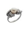 Platinum Pearl and Diamond Ring