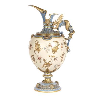 An Impressive 19th Century Royal Worcester Porcelain Ewer Jug C. 1890