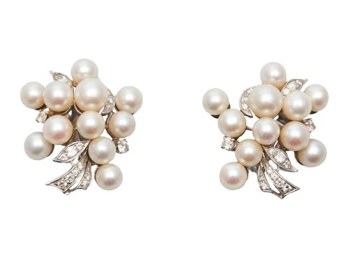 14ct Pearl and Diamond Earrings