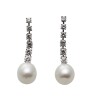 14ct White Gold Pearl and Diamond Earrings