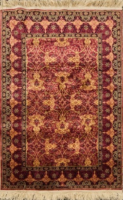 A Hereke Sultani Silk Double Knotted Rug