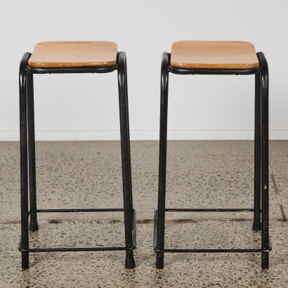 A Pair of Vintage Industrial Stools