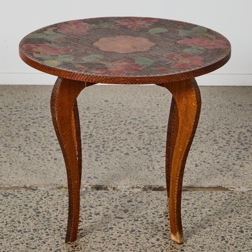 A Jane Brinkley Attributed Decorated Side Table