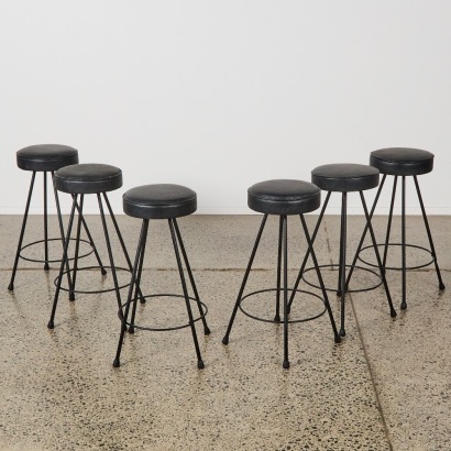 A set of six Mid-century Barstools Made in NZ