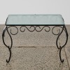 A 1950's Wrought Iron side Table with Glass Top - 2