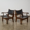 A Pair of Safari Armchairs Attributed To Angel I Pazmi o
