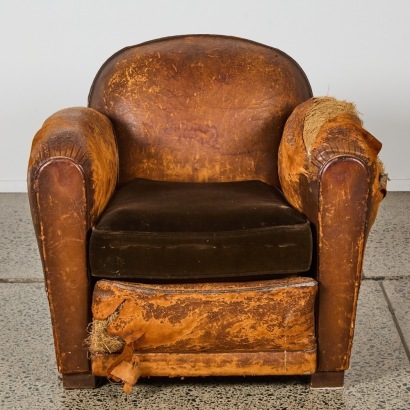 An Art Deco Leather Club Armchair c.1930s
