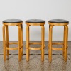 A Set of Three Bentwood and Leather Bar Stools, in the Manner of Alvar Aalto - 2