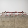 A Set of Six Postmodern Leather Dining Chairs, c.1980s - 2
