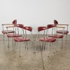 A Set of Six Postmodern Leather Dining Chairs, c.1980s