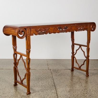 A Chinese 20th Century Hardwood Side Table